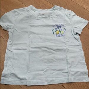 GAP Kids Soft Blue Tee with Lemon Graphic xs